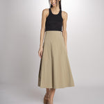 Gonna midi con pannelli a pieghe davanti DORME 2615101111600 002 NOCCIOLA weekend maxmara 