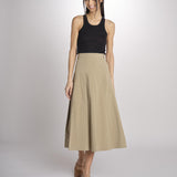 Gonna midi con pannelli a pieghe davanti DORME 2615101111600 002 NOCCIOLA weekend maxmara 