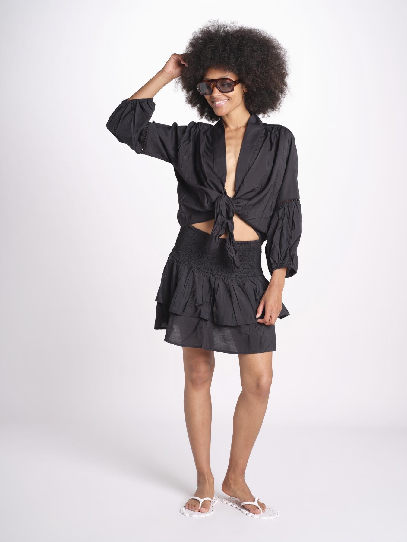 camicia con nodo MARIABL NOIR laraethnics 