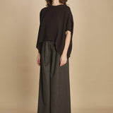 easy shirt in crepon di seta. T2759 DARK BROWN dusan 