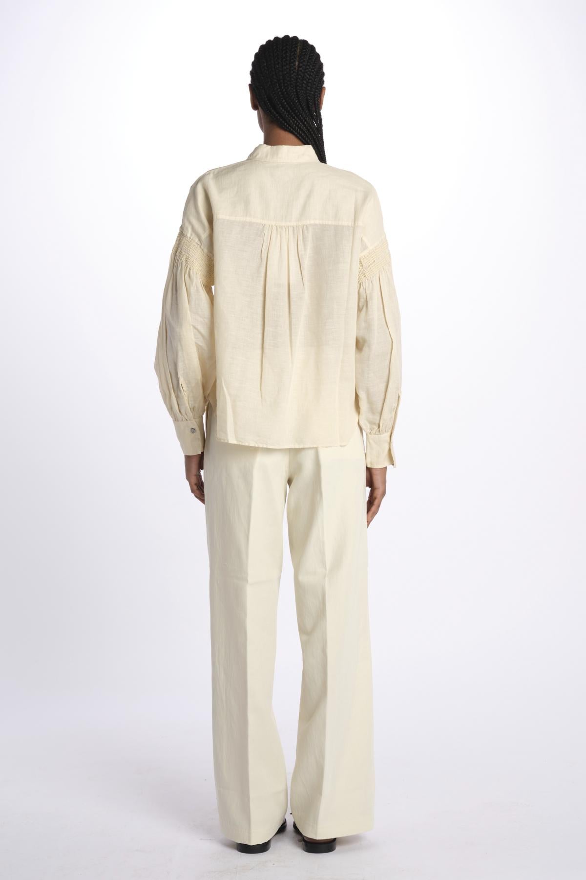 Camicia lino punto smoke 9451R 13125 150 pomandère 
