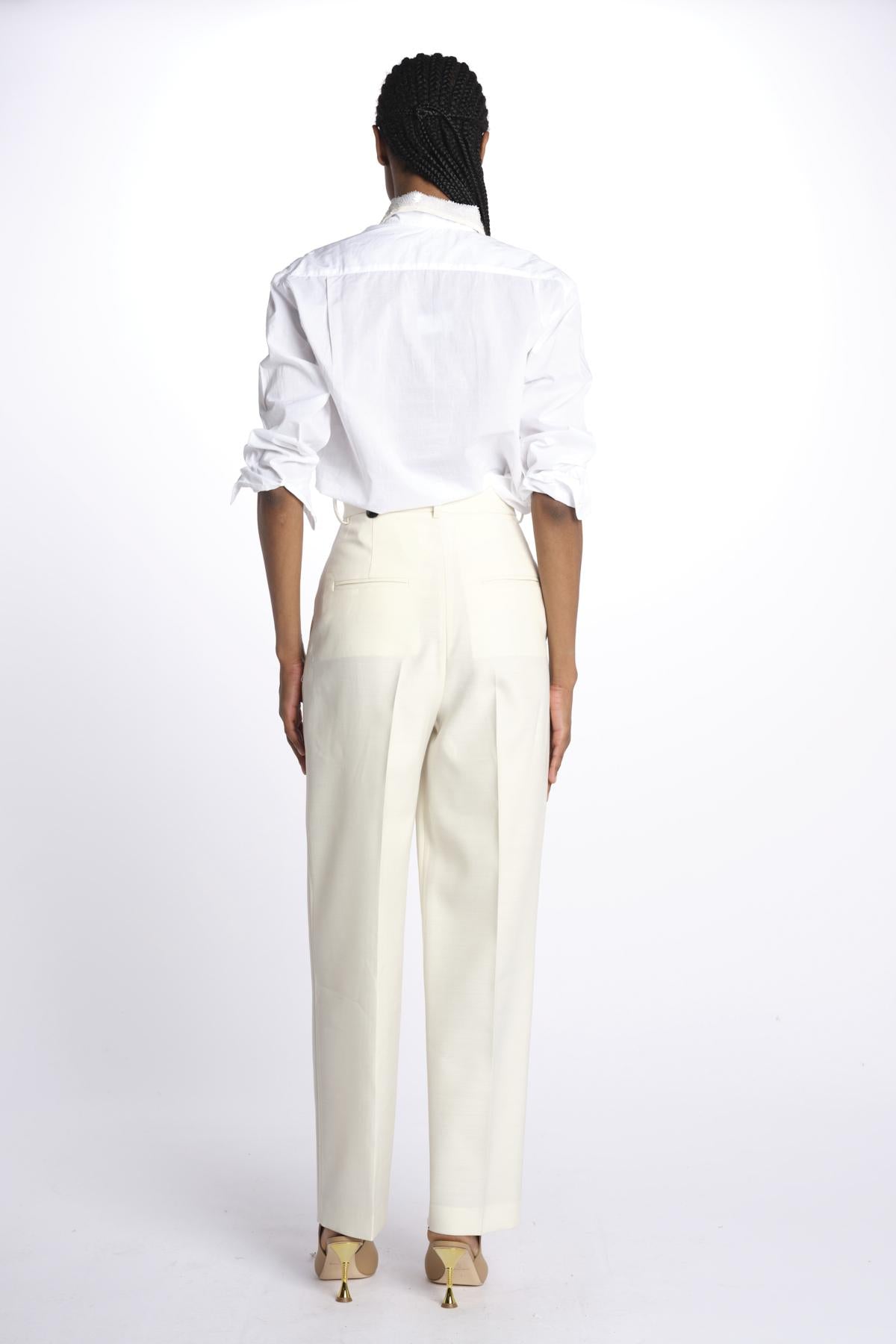 Pantaloni con pences 142706 IVORY lvir 