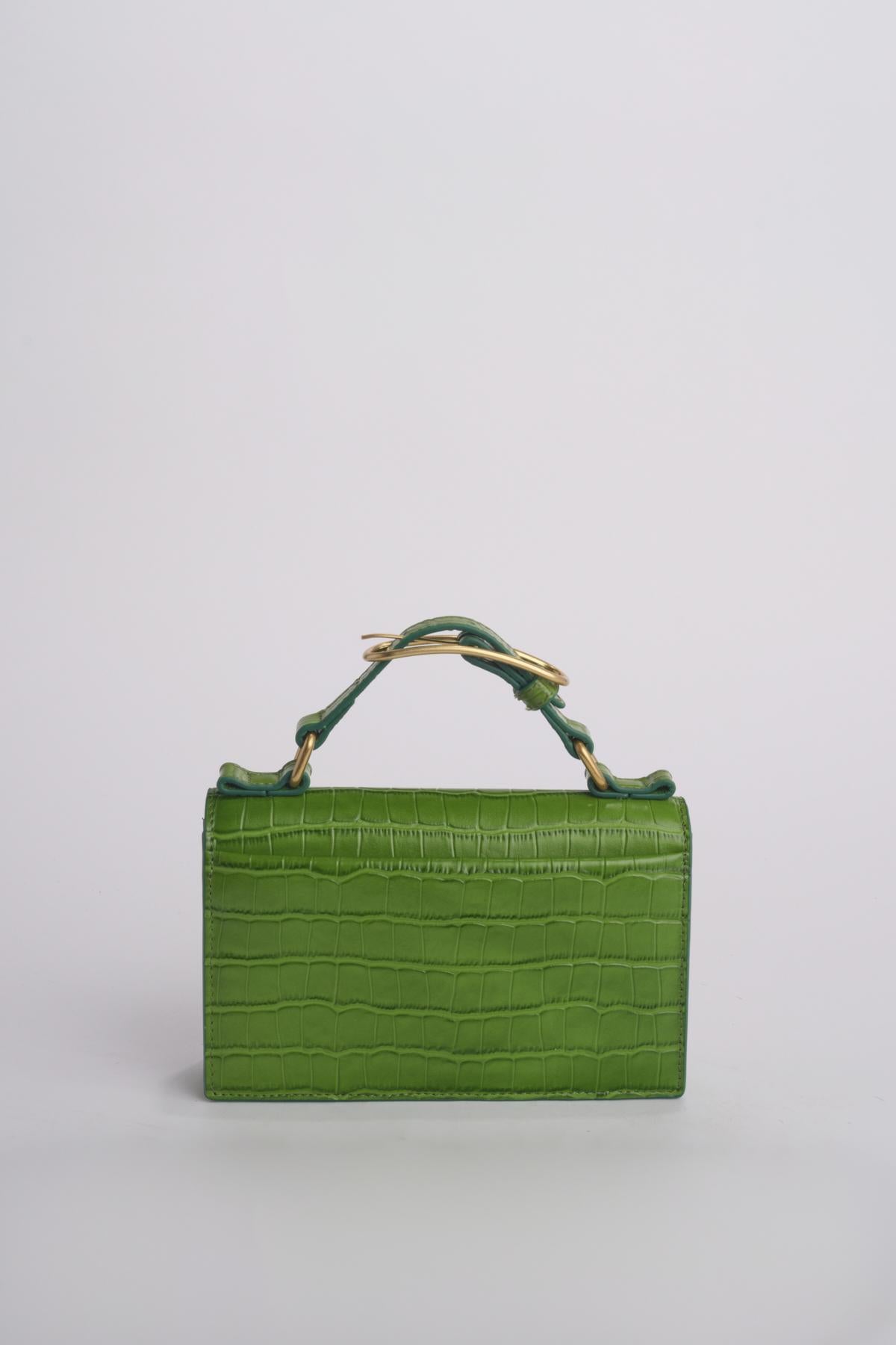 Clutch AUDREY MINI CLUTCH pelle B575CFC GREEN studio AMELIA 