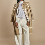 pantalone con pinces in lana NINA PLEAT CA1398 CHALK berwich 