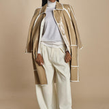 pantalone con pinces in lana NINA PLEAT CA1398 CHALK berwich 