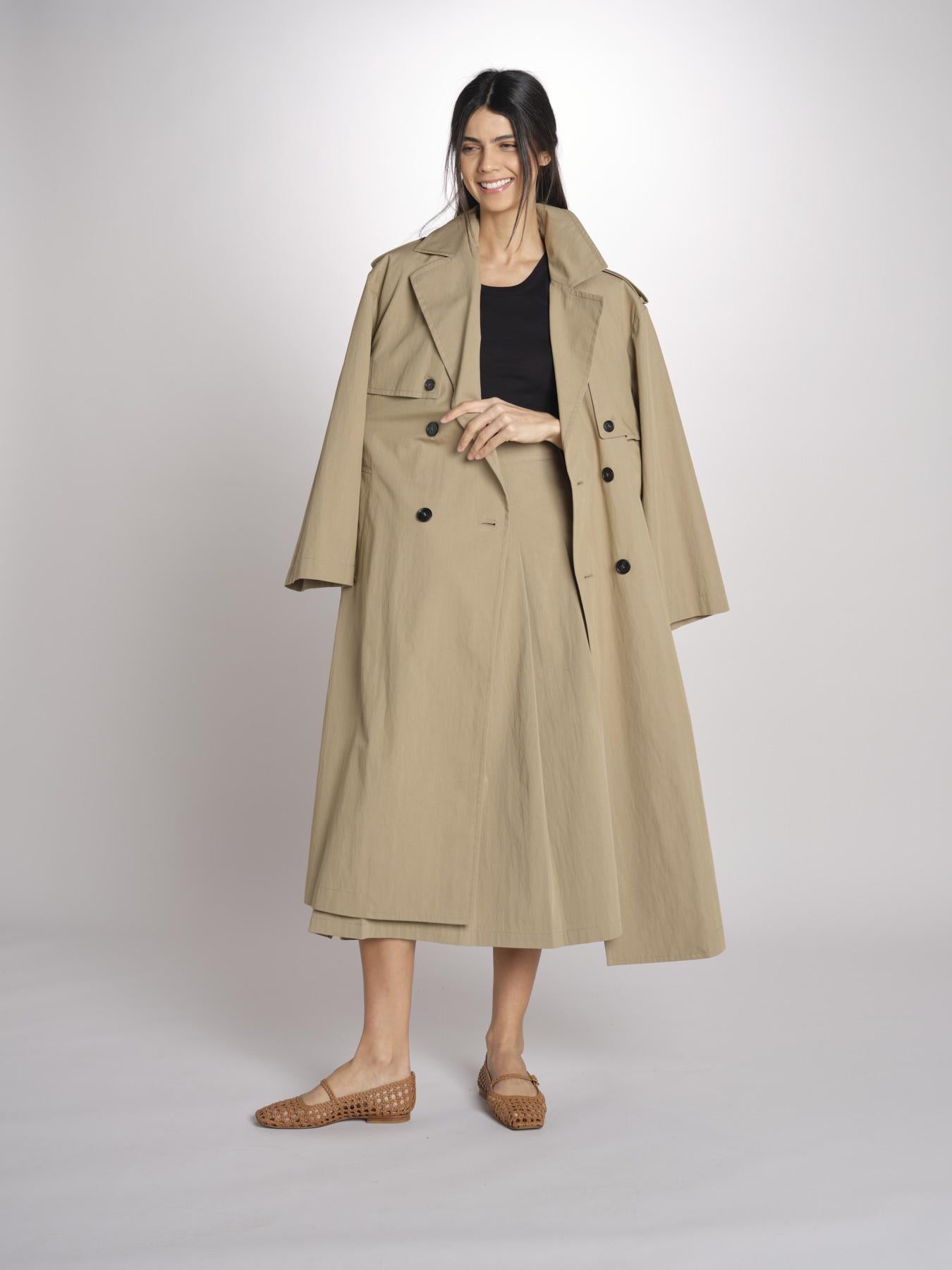 Gonna midi con pannelli a pieghe davanti DORME 2615101111600 002 NOCCIOLA weekend maxmara 