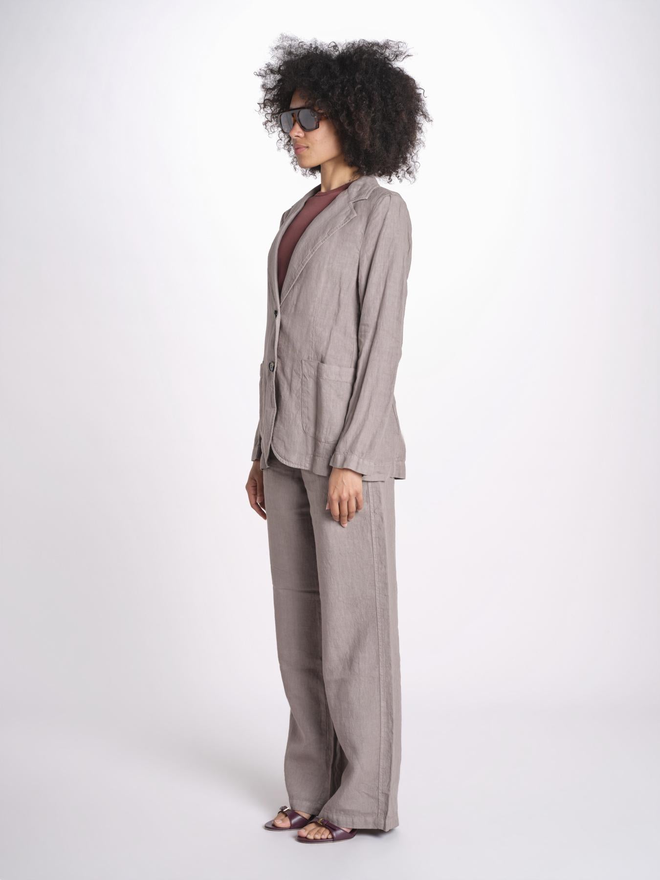 blazer due bottoni in lino LIVI STRUCURELINEN DOVE GREY true avenue 