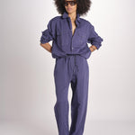 camicia uomo con impunture LOURO 1479 INDIGO studio nicholson 