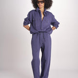camicia uomo con impunture LOURO 1479 INDIGO studio nicholson 