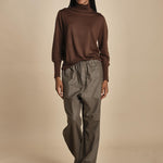 PINOT pantalone in flanella con elastico PINOT MINK MELANGE sofie d'hoore 