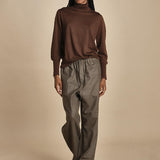 PINOT pantalone in flanella con elastico PINOT MINK MELANGE sofie d'hoore 