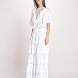 gonna lunga con balze DOLLY SKIRT DOLLY1SKI WHITE antik batik 