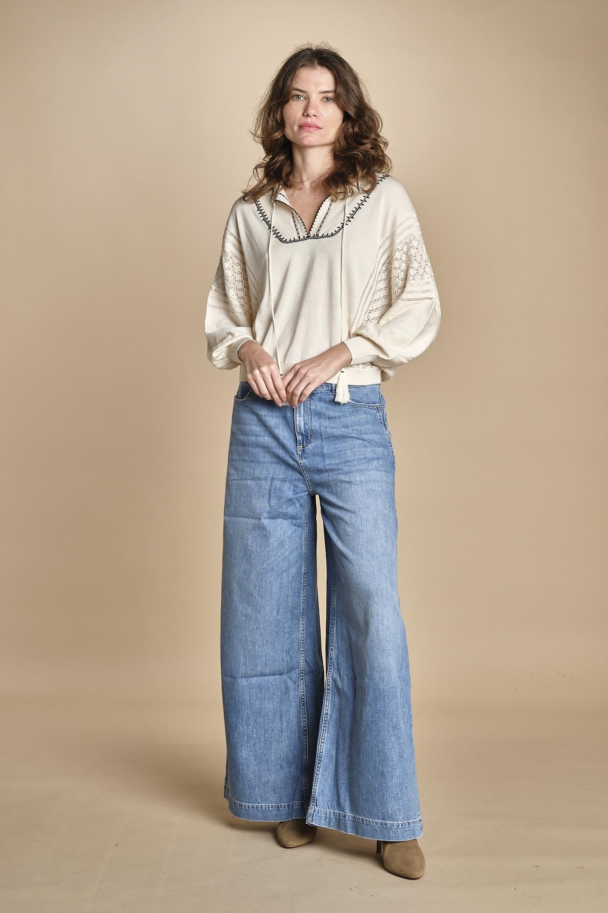 maglia over traforata BAUSCA ECRU ba&sh 