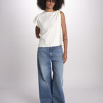 t-shirt asimmetrica ALLIA ECRU ba&sh 