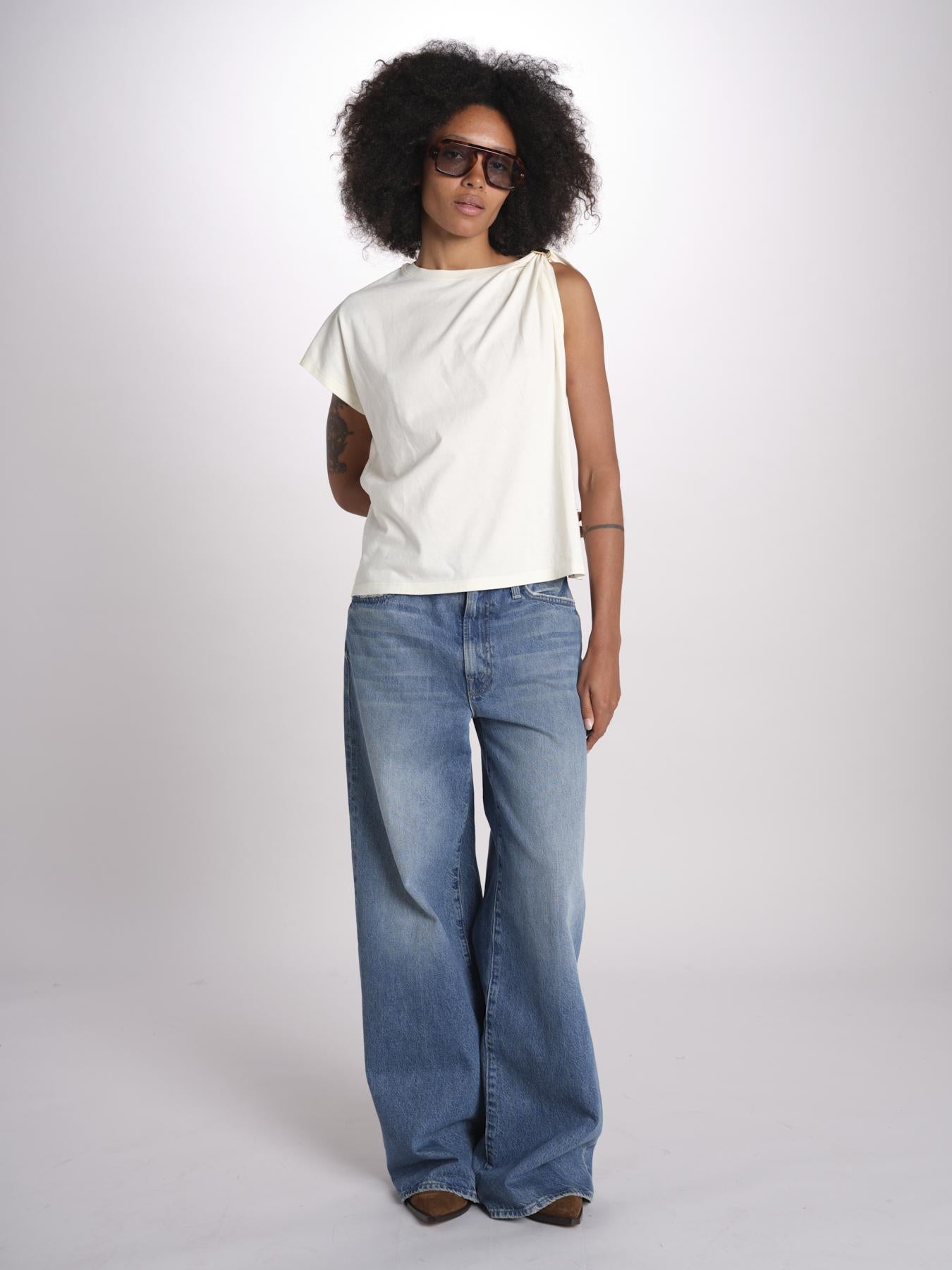 t-shirt asimmetrica ALLIA ECRU ba&sh 