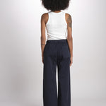 pantaloner dritto con eleastico in vita PENSIL BLU true avenue 