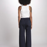 pantaloner dritto con eleastico in vita PENSIL BLU true avenue 