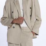 Blazer CHARLOTTE doppio petto misto lino CHARLOTTE CHA15 SABBIA nine in the morning 