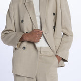 Blazer CHARLOTTE doppio petto misto lino CHARLOTTE CHA15 SABBIA nine in the morning 