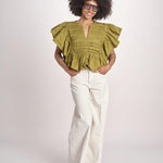 camicia con maniche a sbuffo TOMMIE KOMBU GREEN scarlett poppies 