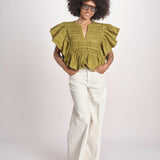 camicia con maniche a sbuffo TOMMIE KOMBU GREEN scarlett poppies 