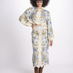 camicia cropped stampata 350502 GARDEN BLU 26046 farm rio 