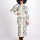 camicia cropped stampata 350502 GARDEN BLU 26046 farm rio 