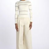 Maglia DEVON m/l inserto pizzo 020 CREAM sea ny 