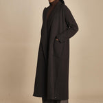 cappotto lungo in cachemire spinato T5955 MORO dusan 