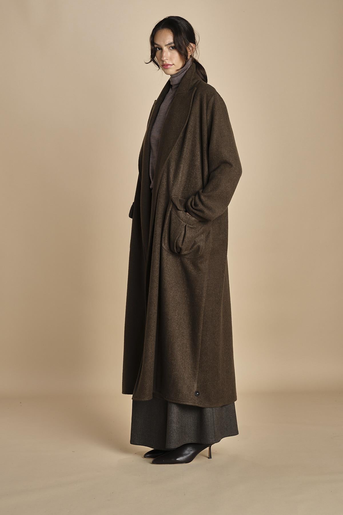 cappotto lungo militare T8655M VERDE dusan 