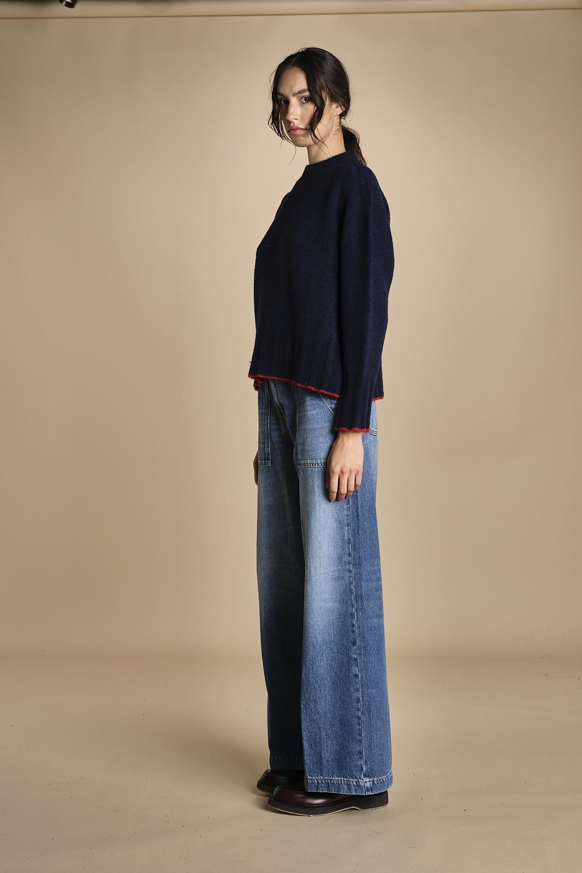 maglia girocollo over CLAUDIA GIROCOLLO BLUNAVY_ROSSO tenne' 