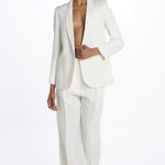Pantalone MARLENE lino con pences 14P008LI026 WHITE ines de la fressange 