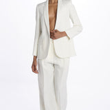 Pantalone MARLENE lino con pences 14P008LI026 WHITE ines de la fressange 