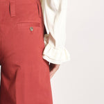 pantalone largo con nervature tinto in capo ORIANA 540 801 48 MATTONE quelledue 