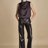 TRIFF pantalone in ecopelle F25-080 030 CHOCOLATE oscar 