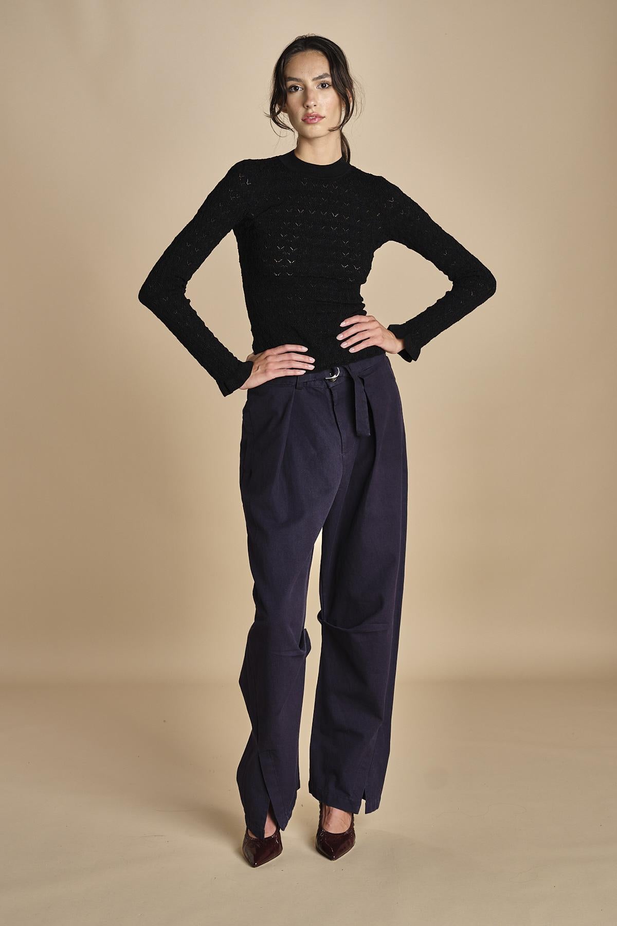maglia girocollo jaquard RUBY 118 BLACK sea ny 
