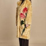ecopelliccia con fiore FLOWER FUR 340268 CREAM farm rio 