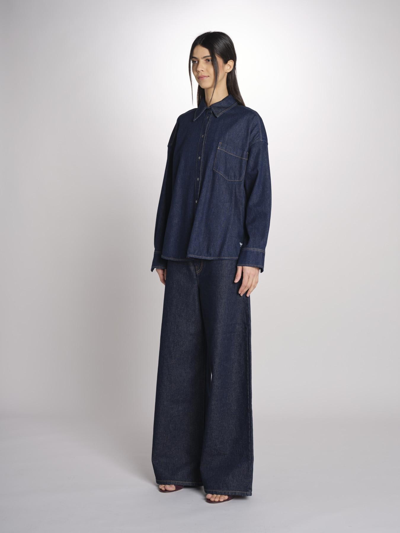 Camicia oversize in denim di puro cotone FOGGIA 2615111011600 001 BLU weekend maxmara 