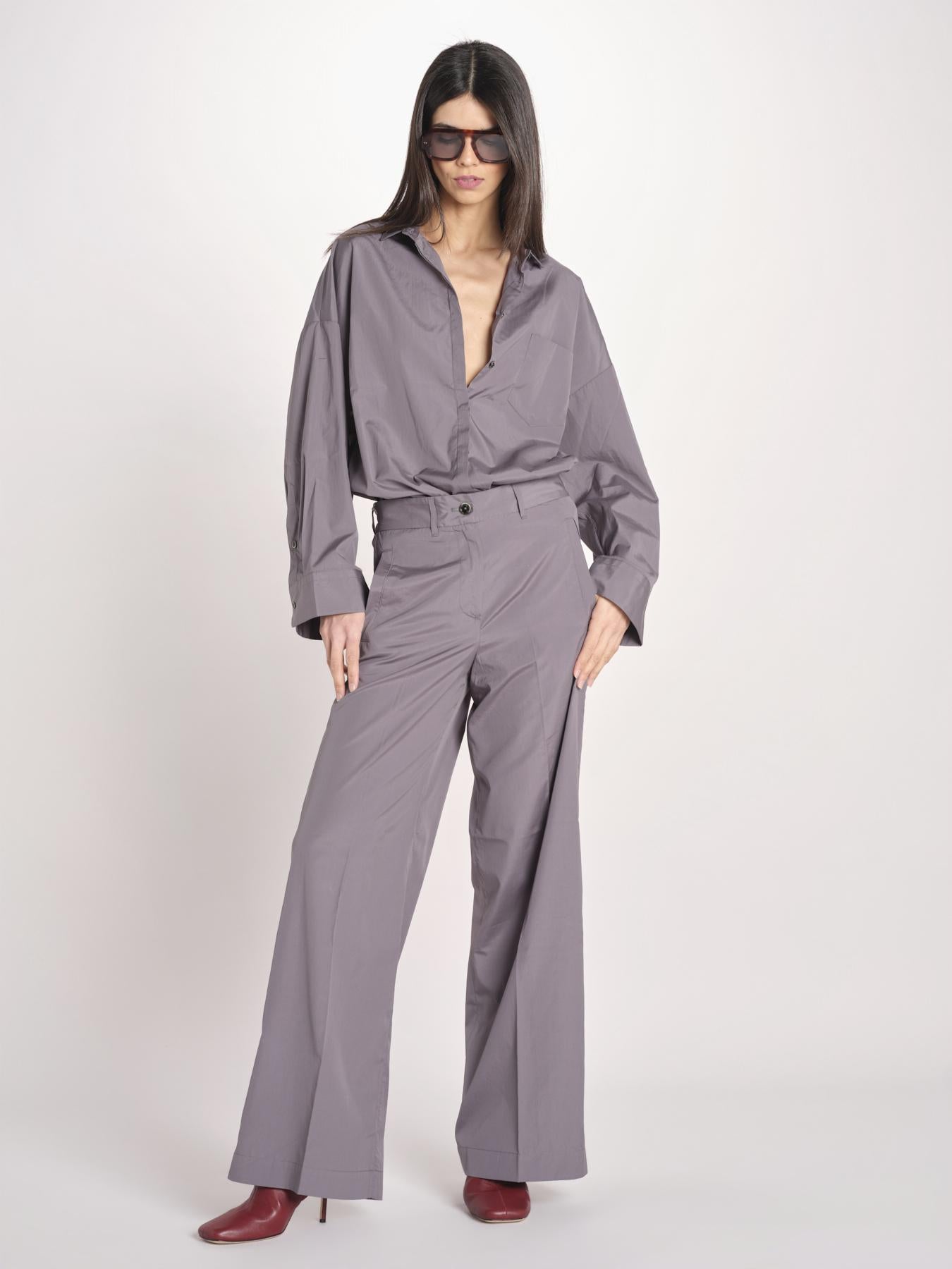 pantalone dritto con elastico in popeline ASTRID STRO07 IRON nine in the morning 