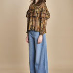 camicia stampa etno lurex PIXIE OCRE ba&sh 