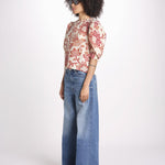 camicia manica sbuffo 344000 FLOWERFUL BEIGE 26040 farm rio 