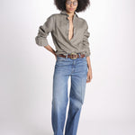 camicia uomo lino con automatici SABRILI MILITARE milaura 