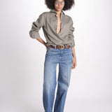 camicia uomo lino con automatici SABRILI MILITARE milaura 