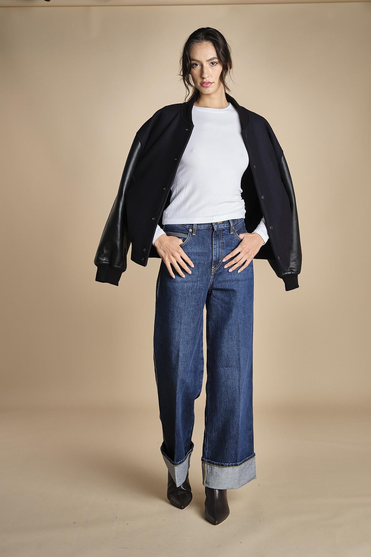 t-shirt a costine con manica lunga THE L/S RIB CREW WF25JKT013 WHITE frame 