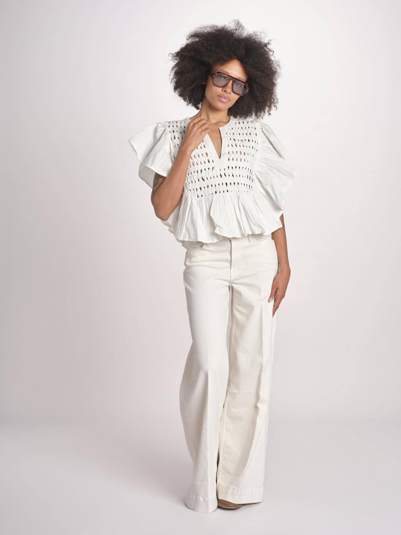 camicia con maniche a sbuffo TOMMIE CRISPY WHITE scarlett poppies 