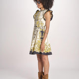 miniabito stampato BARONESSA PAPYRUS.GOLD.BLACK scarlett poppies 