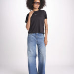 t-shirt girocollo con ali strass JWTS01669 NOIR 001 zadig & voltaire 
