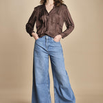 camicia con rouches CESSIA CHOCOLAT ba&sh 