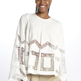 Camicia ALIYAH inserti pizzo e nervatura ALIYAH TOP OFFWHITE lug von siga 
