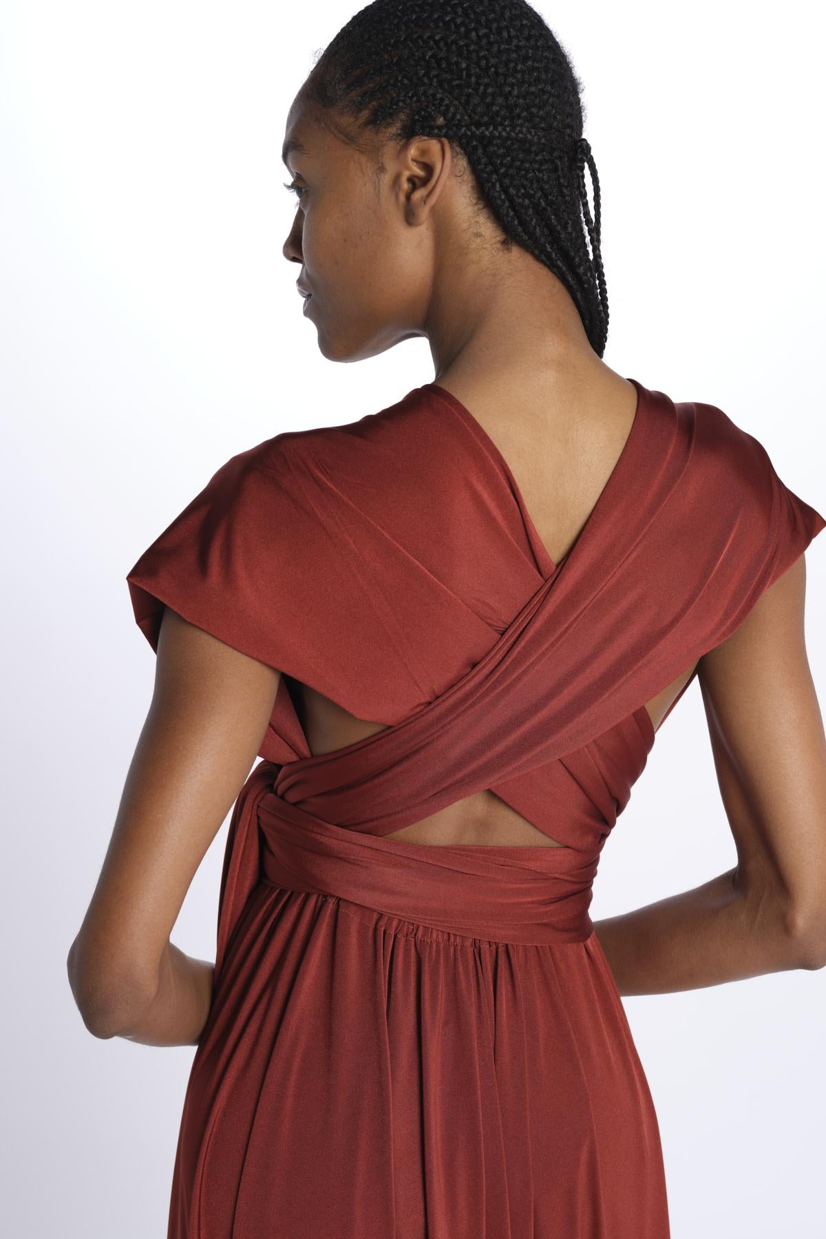 ALLUIM DRESS abito lungo ALLIUM CHOCOLATE nash 